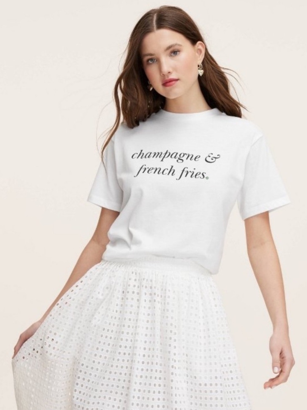 kate spade x Target White Champagne and French Fries Tee